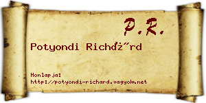 Potyondi Richárd névjegykártya